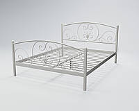 Кровать металлическая Нимфея с изножьем Белый бархат 140*190 см (Tenero TM)