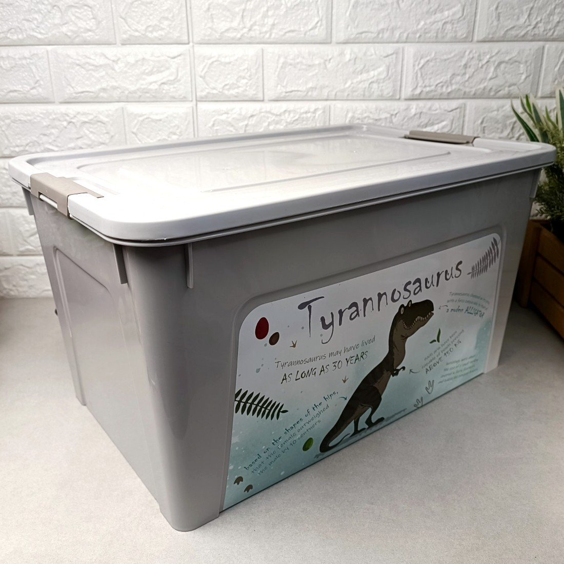 Великий контейнер із кришкою для зберігання 27л Smart Box Динозавр
