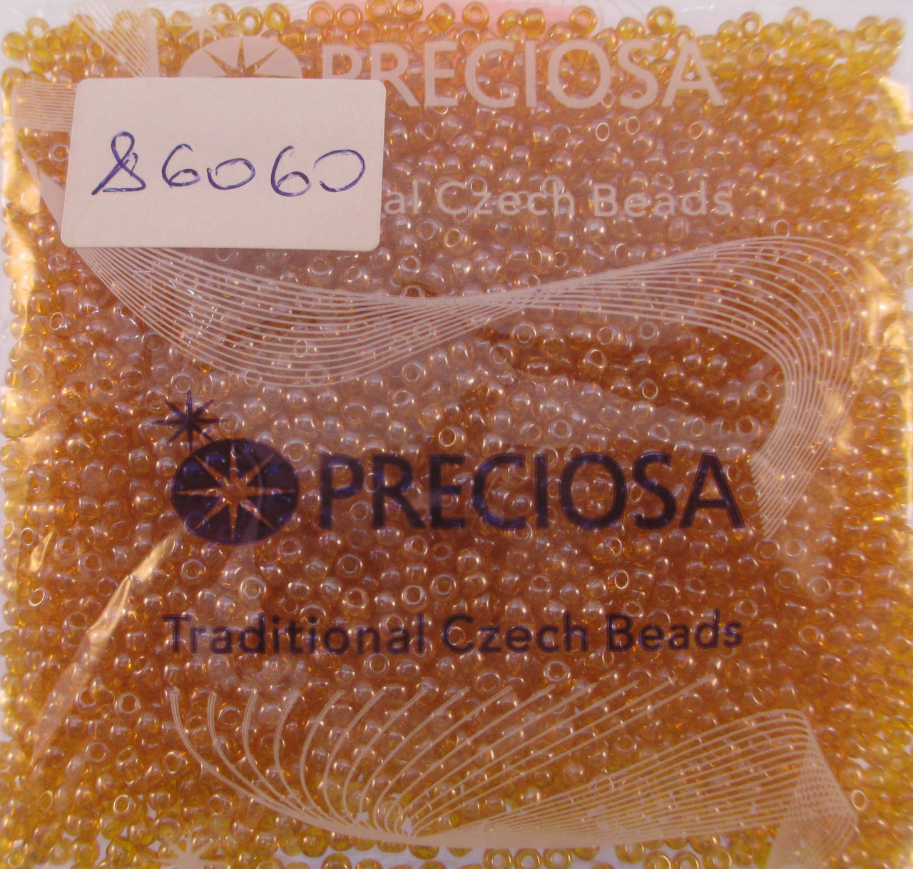 Бісер 10/0, колір — світло-жовтогарячий, No86060 (пач.50 грамів)