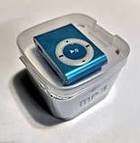 Mp3 плеєр на вбудованому акумуляторі + навушники + кабель зарядки, колір синій, фото 4