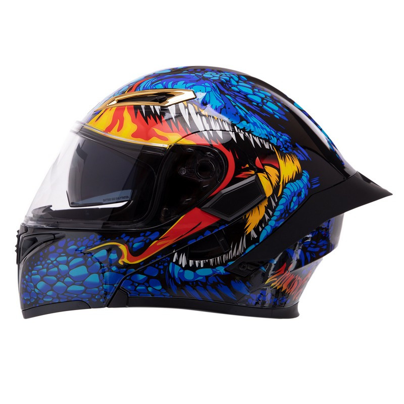 Мотошлем модуляр (flip-up) с очками, шлем для мотоцикла QKE M-8522 ...