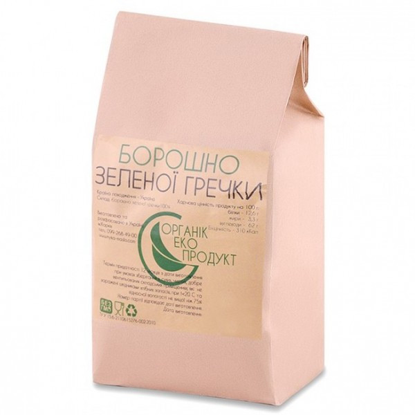 Борошно із зеленої гречки натуральне Органік Екопродукт 1 кг