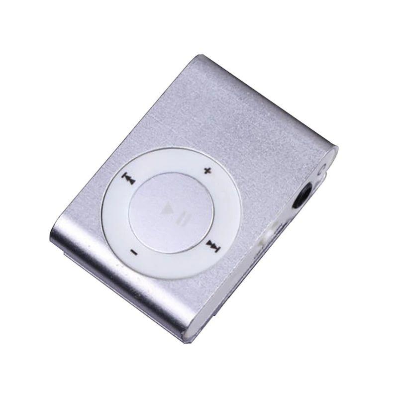 Mp3 плеєр на вбудованому акумуляторі + навушники + кабель зарядки, колір сріблястий