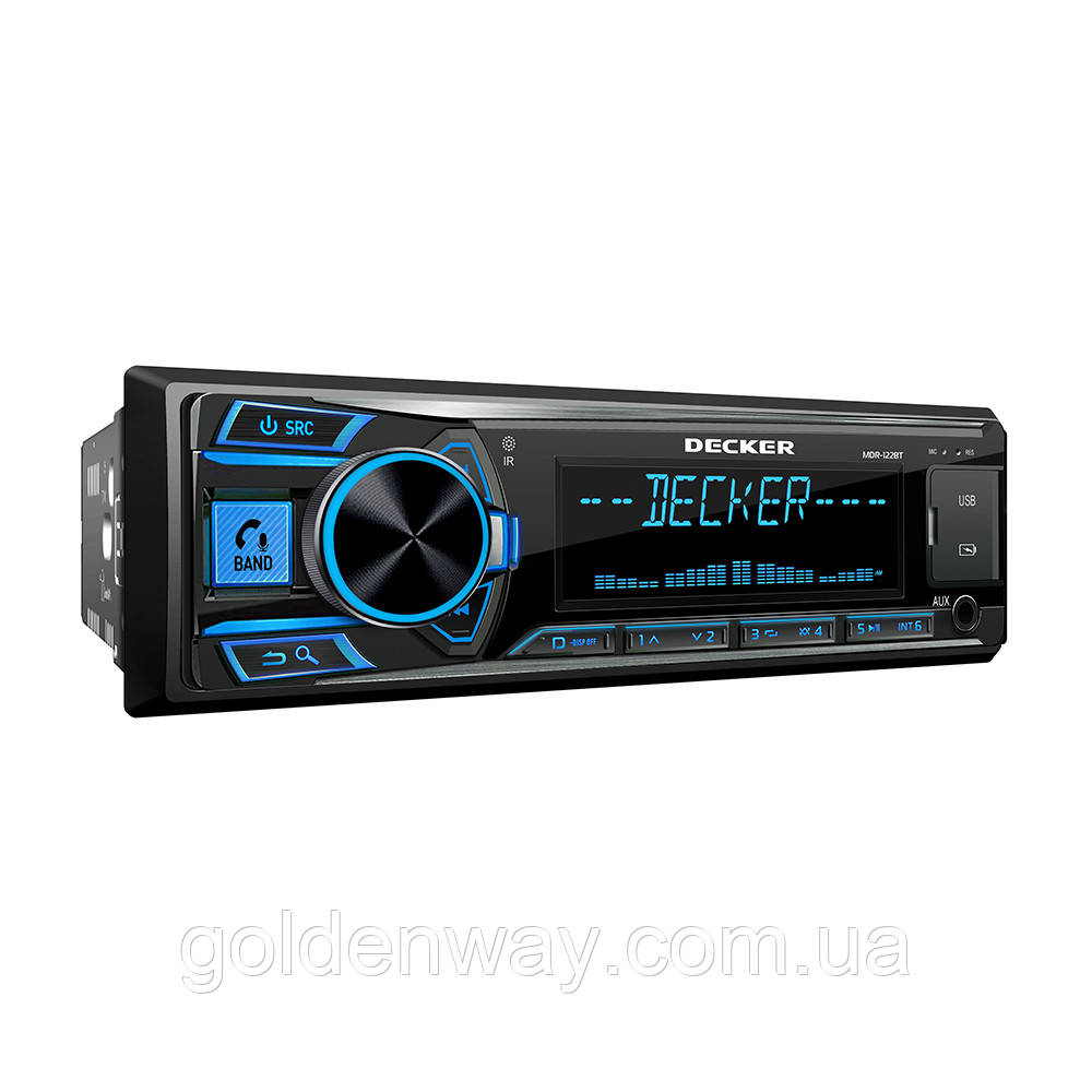 Автомагнітола DECKER MDR-122 BT з вбудованим процесором DSP/DTA Bluetooth Мультипідсвітка 2USB