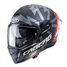 МОТОШОЛОМ ЗАКРИТИЙ CABERG DRIFT EVO STORM КОЛІР ЧОРНИЙ МАТОВИЙ / ЧЕРВОНИЙ ФЛЮОРИСЦЕНТНИЙ / ПОМАРАНЧЕВИЙ ФЛЮОРИСЦЕНТНИЙ