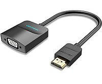 Видео переходник Vention HDMI to VGA, HDMI (компьютер, ПК, ноутбук) в VGA (монитор, телевизор, проектор) 1080P