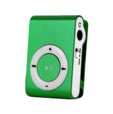 Mp3 плеєр на вбудованому акумуляторі + навушники + кабель зарядки, колір зелений, фото 1