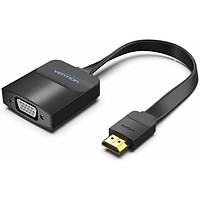 Видео переходник Vention HDMI to VGA, HDMI (компьютер, ПК, ноутбук) в VGA (монитор, телевизор, проектор) 1080P