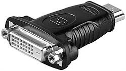 Перехідник моніторний Goobay HDMI-DVI M/F адаптер 24+1 Nikel Moulded чорний (75.06.8098)