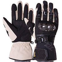 MADBIKE MAD66X Gloves Black/Beige, M Мотоперчатки текстильні утеплені із захистом