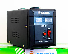 Стабілізатор напруги ARUNA SDR 500 (300Вт) з подвійним дисплеєм. Затримка 6/180с, для котла та холодильника.