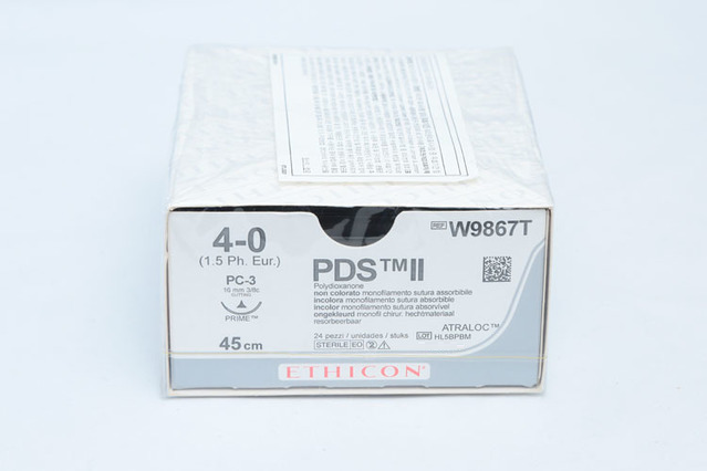 Хірургічна нитка Ethicon ПДС II (PDS II) 4/0, довжина 45 см, реж. голка 16 мм, W9867T