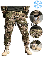 Штани чоловічі військові зимові на флісі "Terra" камуфляжні мультикам | Штани теплі тактичні армійські