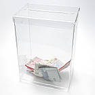 Ящик для благодійності, коробка для пожертвувань 160x230x110. Об'єм 4 літри., фото 2