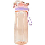 Пляшка для води 600мл з прубочкою рожева Kite К22-419-01, фото 3