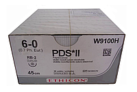 Хирургическая нить Ethicon ПДС II (PDS II) 6/0, длина 45 см, кол. игла 13 мм, W9100H