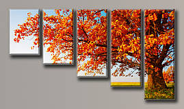 Модульна картина на полотні з 5 частин "Осінній пейзаж"
