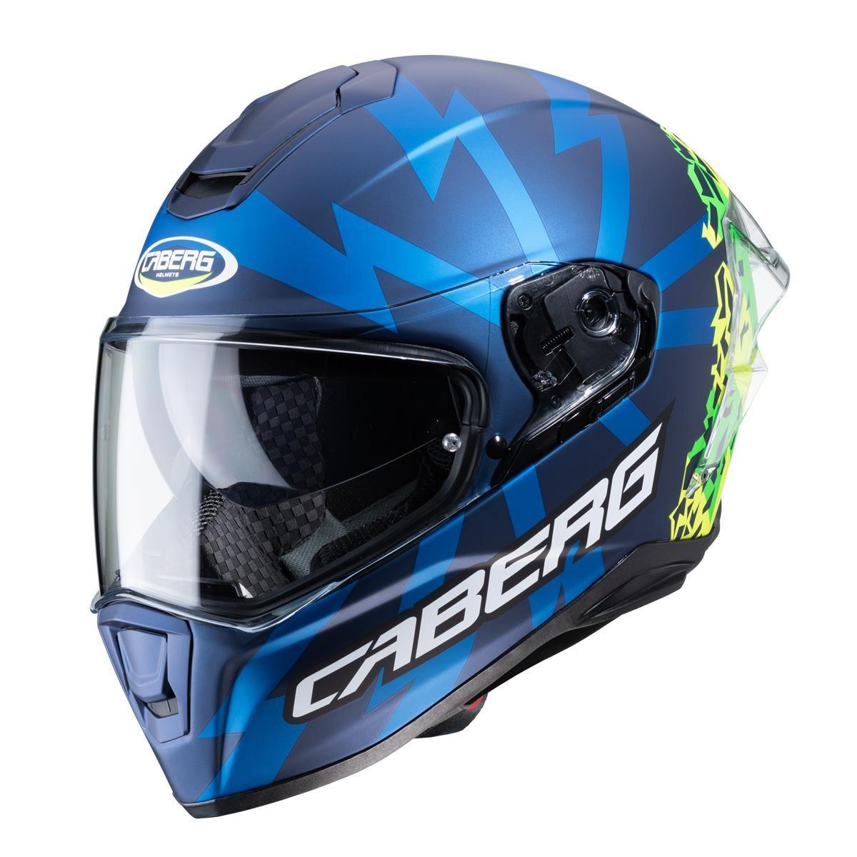 МОТОШОЛОМ ЗАКРИТИЙ CABERG DRIFT EVO STORM КОЛІР СИНІЙ МАТОВИЙ / ЖОВТИЙ ФЛЮОРЕСЦЕНТНИЙ / ЗЕЛЕНИЙ ФЛЮОРЕСЦЕНТНИЙ