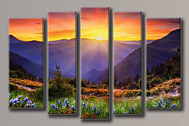 Модульна картина на полотні з 5 частин "Горний пейзаж"