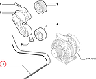 Ремінь генератора 2.2 Fiat Ducato 250, Peugeot Boxer 3, Citroen Jumper 3 (2006-2014), 9662806680, 5750YH, фото 4
