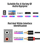 Аудіо кабель Vention 2RCA 2RCA Стерео Позолочений Адаптер тюльпани 2 м Чорний VAB-R06-B200, фото 5