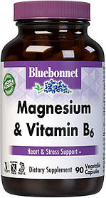 Магній і вітамін В6 400мг/25мг (Magnesium & B6) Bluebonnet Nutrition, 90 капсул