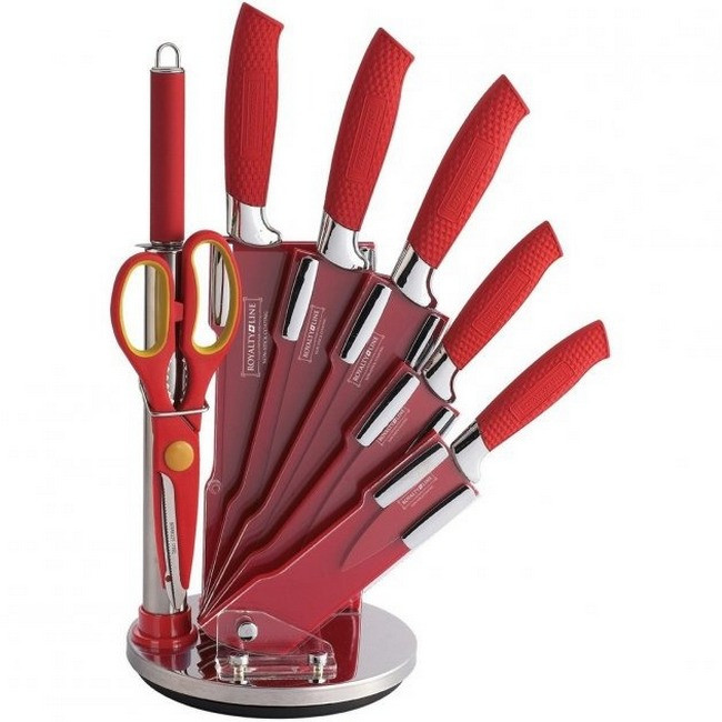 Набір ножів на підставці Royalty Line RL-RED8W червоний S