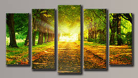 Модульна картина на полотні з 5 частин "Осінній пейзаж"