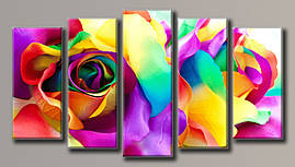 Модульна картина на полотні з 5 частин "Букет троянд"