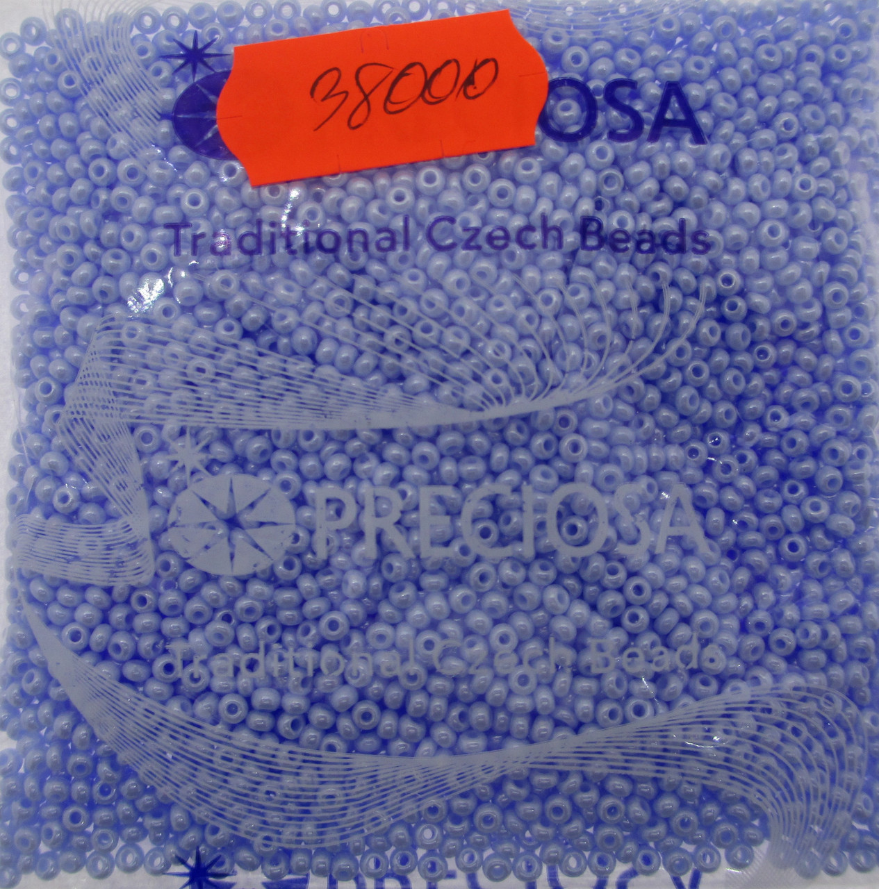 Бісер 10/0, колір - блакитний, перлиновий, №38000 (уп.50 грам)