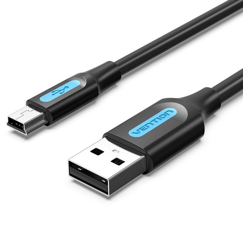 Кабель Vention Mini USB 2.0 для зарядки та передачі даних 480Mbps 1 м Чорний COMBF