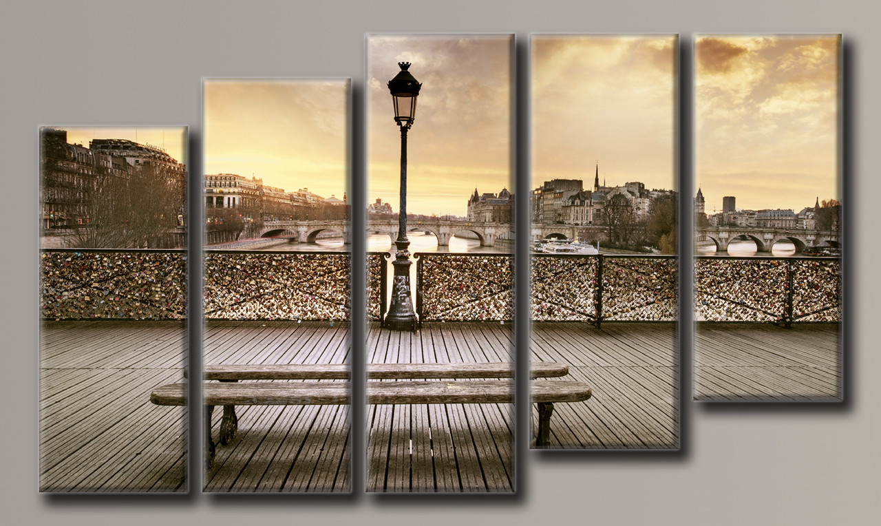 Модульна картина на полотні з 5 частин "Париж із моста"