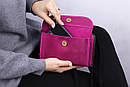 Шкіряна жіноча рожева сумка на плече/ Повсякденна сумка гаманець зі шкіри Crazy Horse/ Сумка для телефону через плече, фото 5