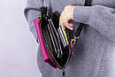 Шкіряна жіноча рожева сумка на плече/ Повсякденна сумка гаманець зі шкіри Crazy Horse/ Сумка для телефону через плече, фото 3