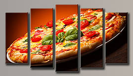 Модульна картина на полотні з 5 частин "Піца"