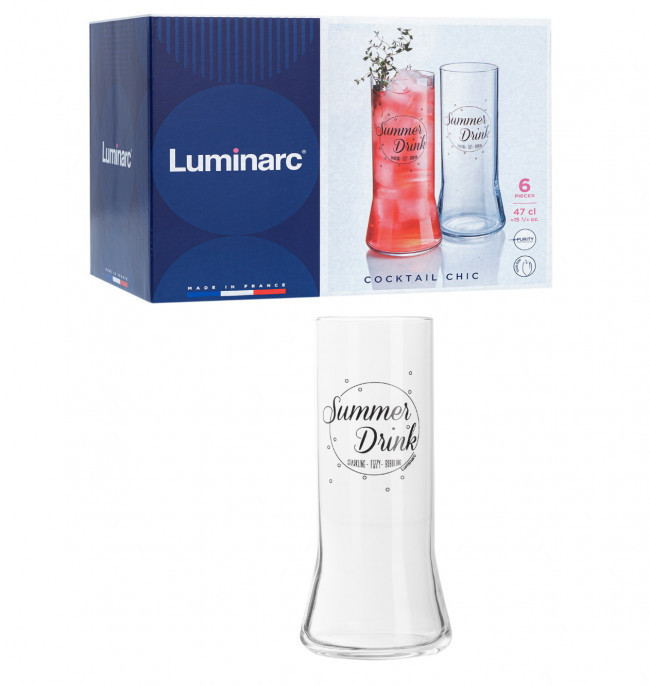 Набір склянок коктельних 6 шт 470мл Luminarc Chic Summer P0681
