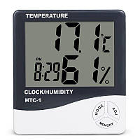 Електронний кімнатний термометр, гігрометр з годинником KETOTEK НТС-1