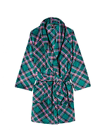 Халат зеленый в клетку Short Cozy Robe Green Victoria's Secret из США