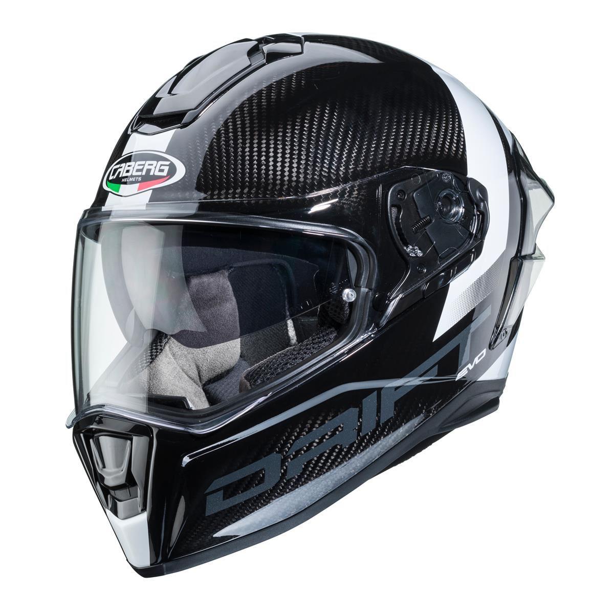 МОТОШОЛОМ ЗАКРИТИЙ CABERG DRIFT EVO CARBON SONIC КОЛІР ЧОРНИЙ / БІЛИЙ