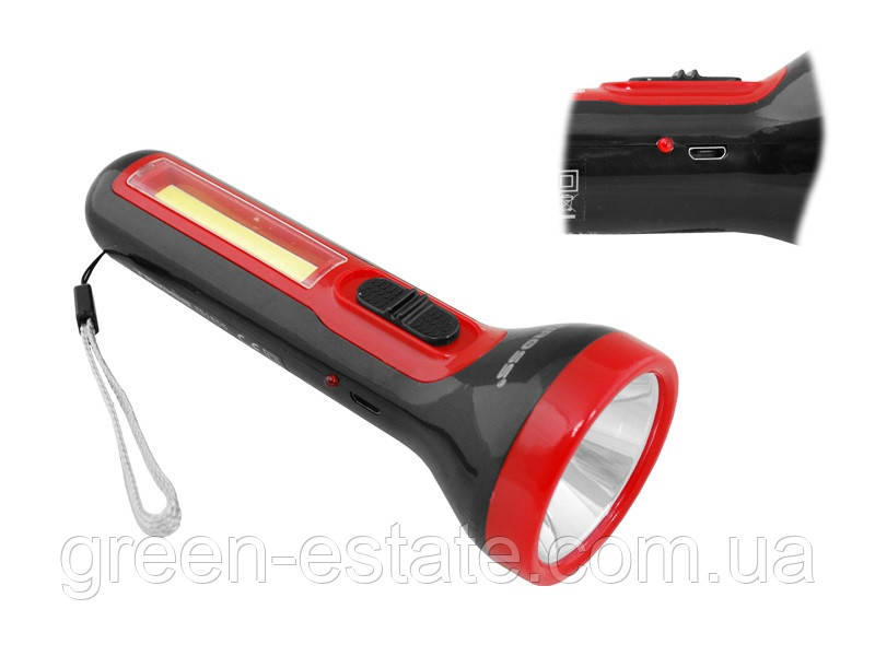 Ліхтарик ручний 3W LED/3W COB TS 1855