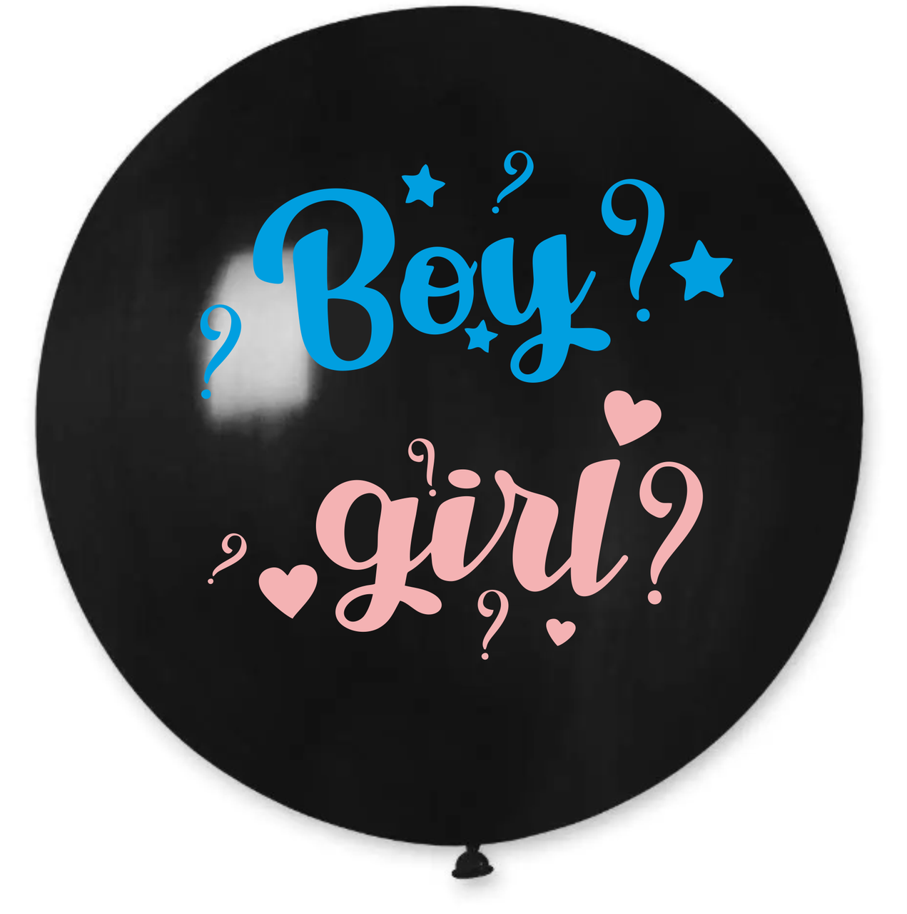 Куля 31" Гігант Чорна, з мал. "BOY? GIRL?" гендерна, 1 стор.