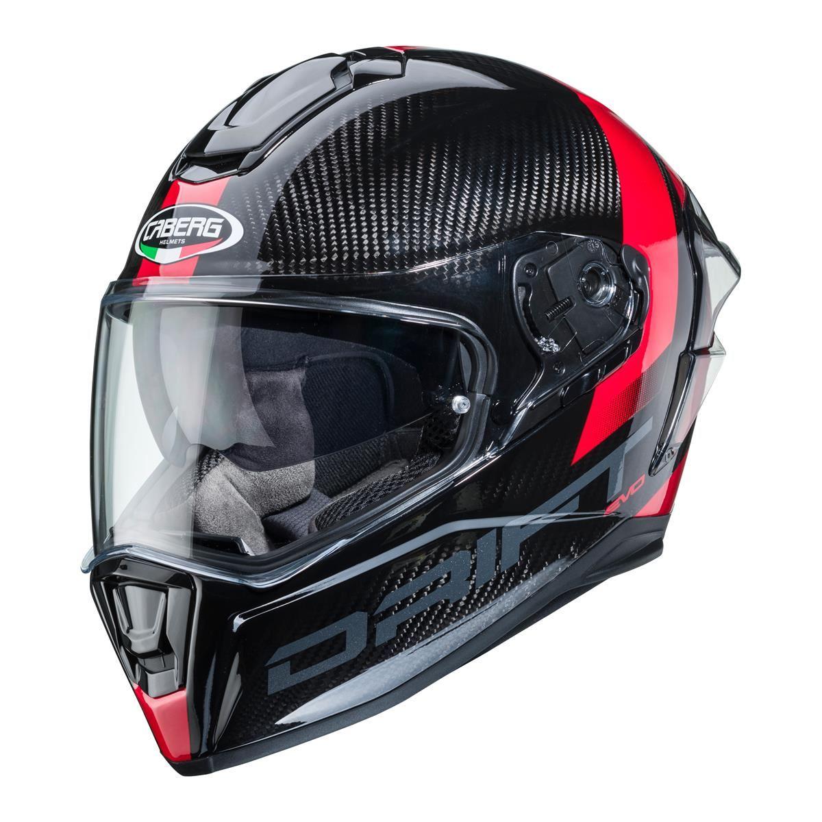 МОТОШОЛОМ ЗАКРИТИЙ CABERG DRIFT EVO CARBON SONIC КОЛІР ЧОРНИЙ / ЧЕРВОНИЙ