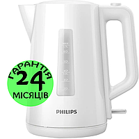 Електрочайник Philips Series 3000, пластиковий, білий, електричний чайник Філіпс