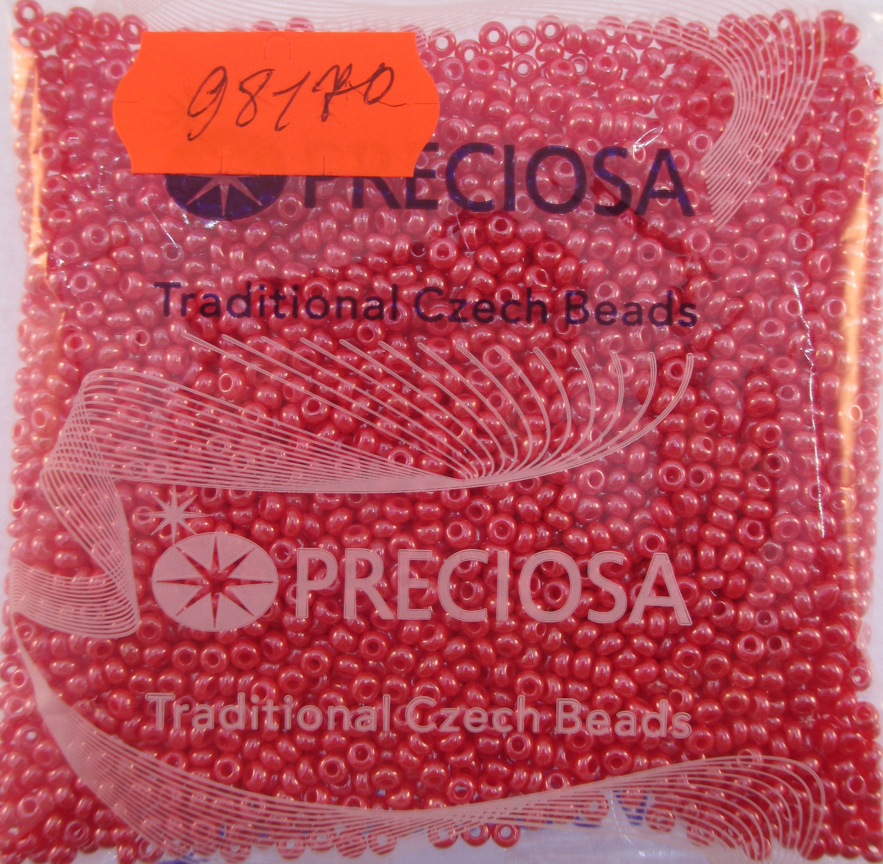 Бісер 10/0, колір червоний, перлиновий, No98170 (пач.50 грамів)
