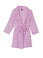 Халат розовый в горох Short Cozy Robe Purple Dot Victoria's Secret из США