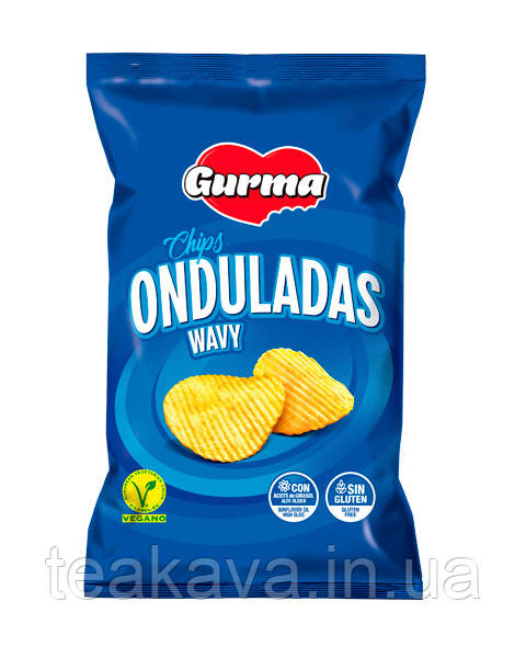 Чипси GURMA Onduladas/Wavy Рифлені солоні, 130 г (8436546051374)