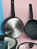 Сковорода Edenberg EB-3491 з алмазним антипригарним покриттям та з кришкою 24 см, фото 7
