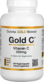 Gold C вітамін С класу USP 500 мг California Gold Nutrition 240 вегетаріанських капсул