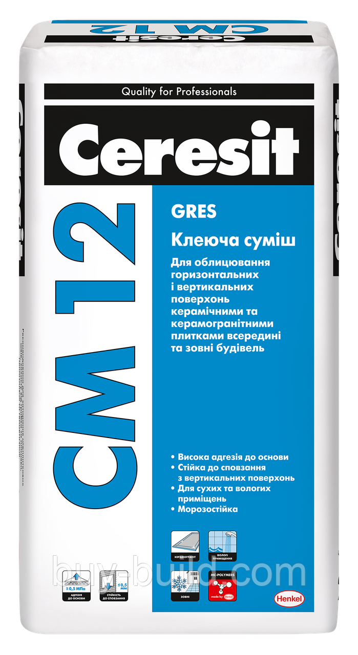 Клей для плитки Ceresit CM 12 25кг