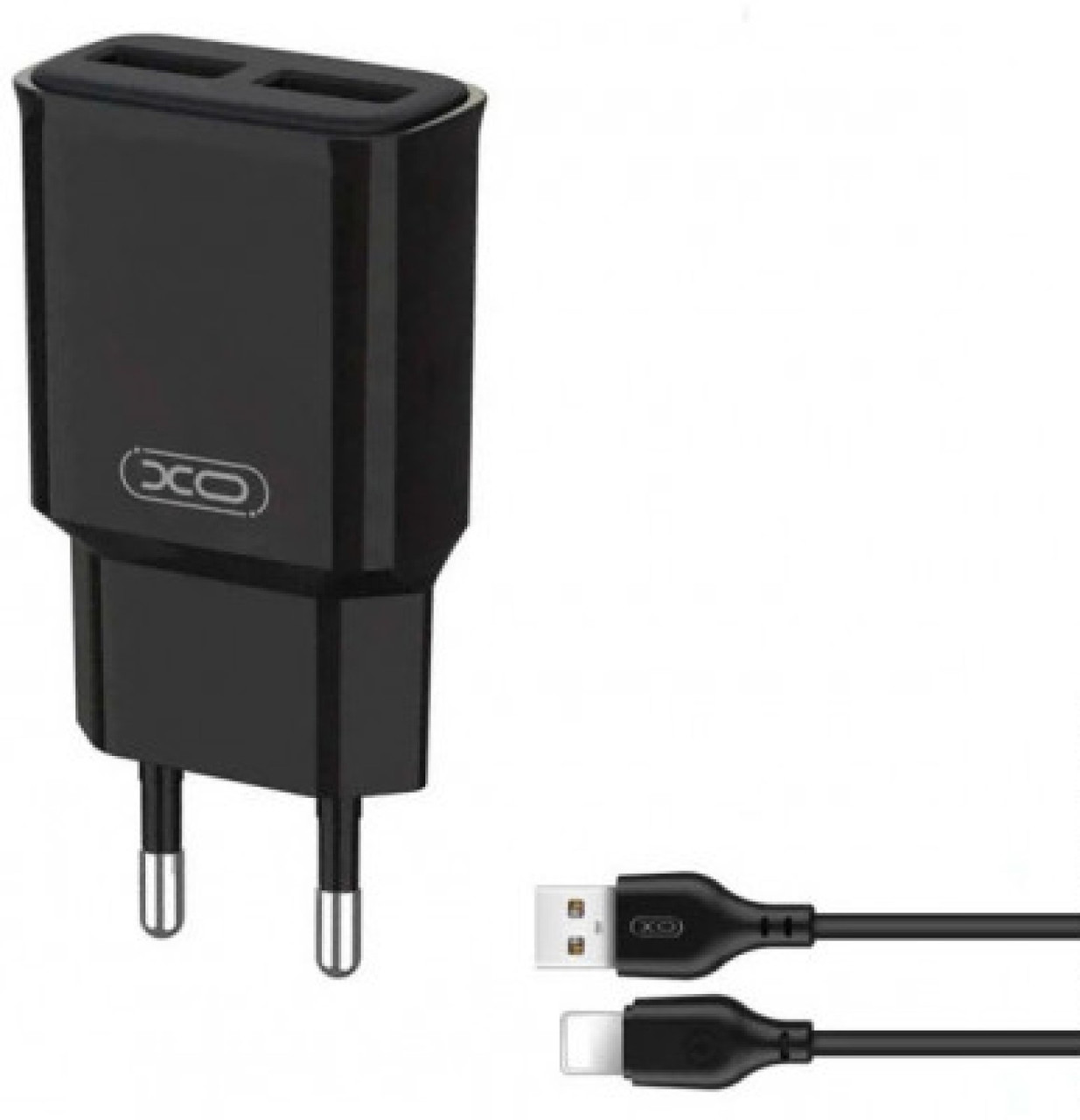 Зарядний пристрій XO L92C+ кабель Lightning USB 2.4A Чорний